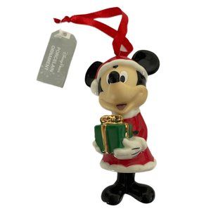 Disney Parks Mickey Mouse Holiday 4” Ornament Dangly Feet Christmas NWT